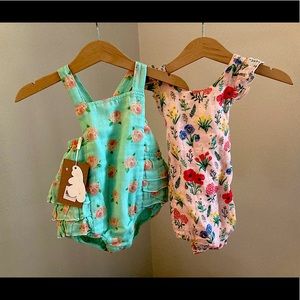 NWT set of 2 Angel Dear Romper bubble suits